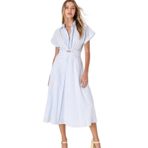 Lulu's Light Blue Striped Midi Dress